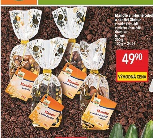 Mandle v mléčné čokoládě a skořici Globus