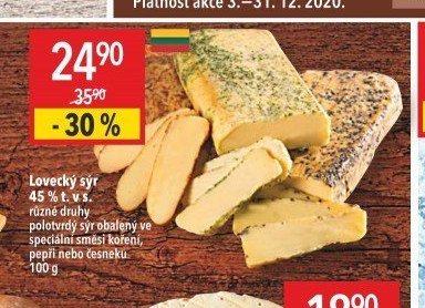 Lovecký sýr 45% t. v s.