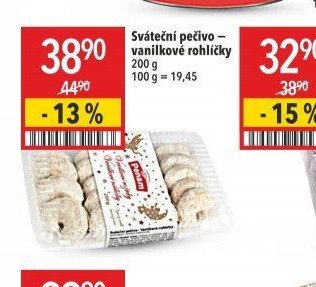 Sváteční pečivo - vanilkové rohlíčky