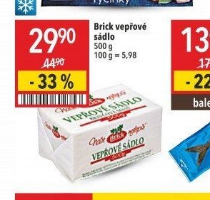 Brick vepřové sádlo