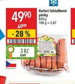 Kuřecí lahůdkové párky