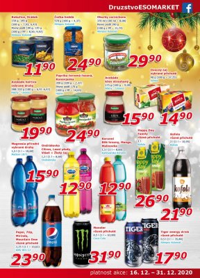 akční leták ESO MARKET 16.12.2020-31.12.2020