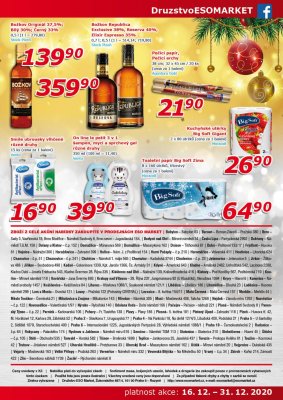 akční leták ESO MARKET 16.12.2020-31.12.2020