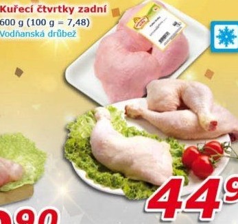 Kuřecí čtvrtky mražené Vodňanské kuře