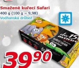 Nugetky kuřecí smažené mražené Safari Vodňanské kuře
