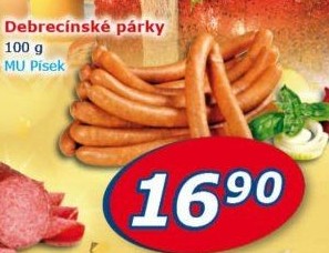 Párky debrecínské Maso uzeniny Písek