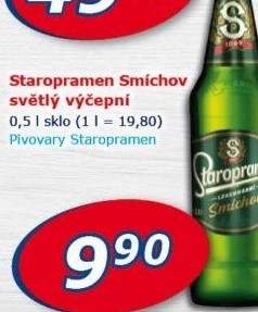 Pivo světlé výčepní 10° Smíchov Staropramen