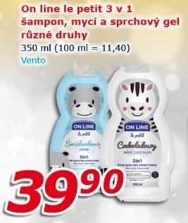 Šampon, mycí a sprchový gel 3v1 dětský On Line