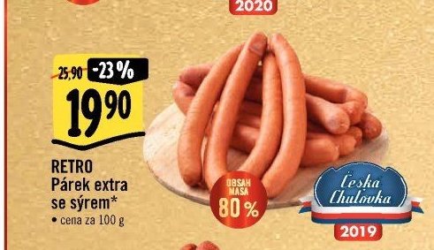 RETRO Párek extra se sýrem