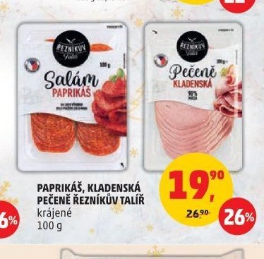 PAPRIKÁŠ, KLADENSKÁ PEČENĚ ŘEZNÍKŮV TALÍŘ krájené