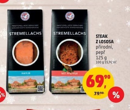 Steak z lososa přírodní/pepř