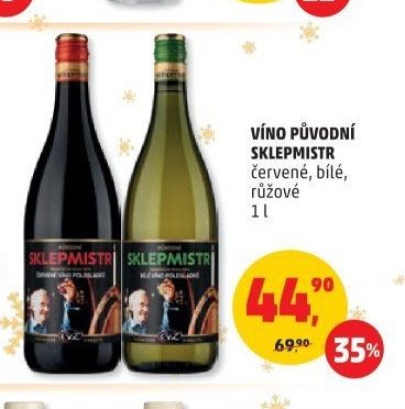VÍNO PŮVODNÍ SKLEPMISTR červené, bílé, růžové 1l