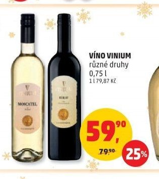 VÍNO VINIUM různé druhy 0,75l