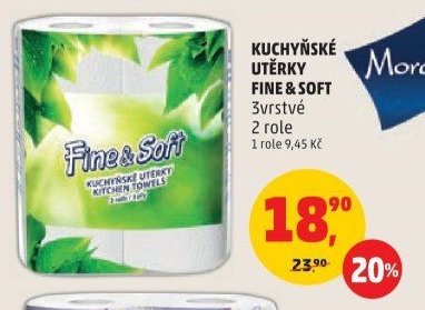 KUCHYŇSKÉ UTĚRKY FINE & SOFT 3vrstvé 2 role