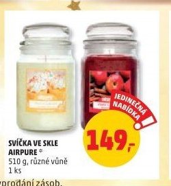 Svíčka ve skle Airpure