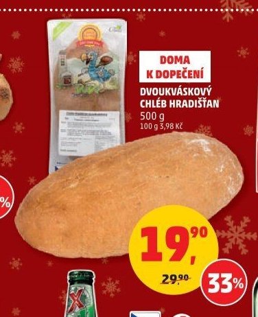 Doma k dopečení dvoukáváskový chléb hradišťan
