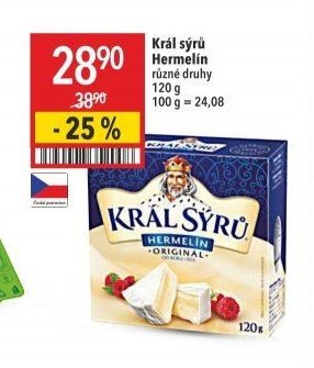 Král sýrů Hermelín různé druhy