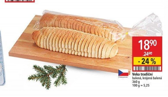 Veka tradiční balená, krájená balená