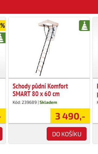 Schody půdní Komfort SMART 80 x 60 cm - UNI HOBBY akcniletaky.com