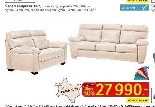 Sedací souprava 3 + 2 - ASKO akcniletaky.com