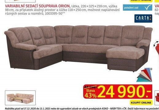 VARIABILNÍ SEDACÍ SOUPRAVA ORION - ASKO akcniletaky.com