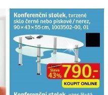 Konferenční stolek, tvrzené sklo černé nebo pískové/nerez - ASKO akcniletaky.com