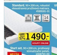 Standard, 90x200 cm, robustní oboustranná pružinová matrace - ASKO akcniletaky.com