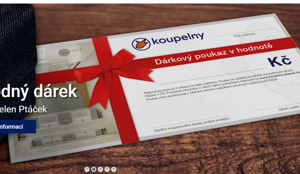 Dárkový poukaz v hodnotě - KOUPELNY Ptáček akcniletaky.com