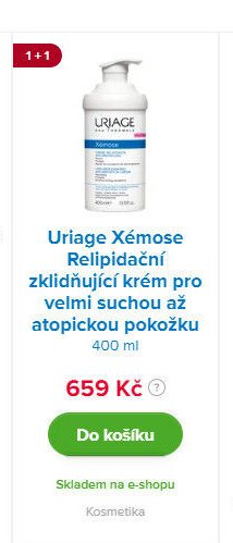 Uriage Xémose Relipidační zklidňující krém pro velmi suchou až atopickou pokožku 400 ml