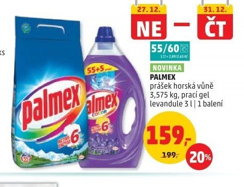 PALMEX prášek, prací gel
