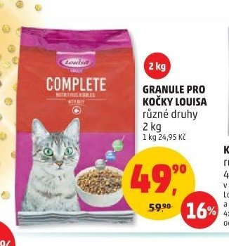 GRANULE PRO KOČKY LOUISA různé druhy 2 kg