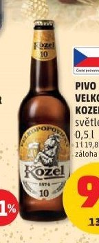 PIVO VELKOPOPOVICKÝ KOZEL světlé výčepní 0,5 l