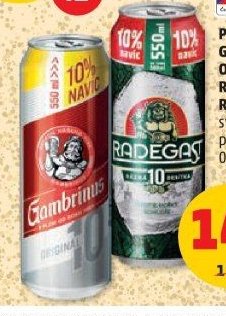 PIVO GAMBRINUS ORIGINÁL 10, RADEGAST RÁZNÁ 10 světlé výčepní, plech 0,55 l
