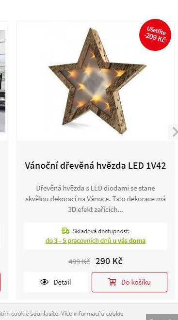 Vánoční dřevěná hvězda LED 1V42 - Jamall akcniletaky.com