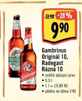 Gambrinus Originál 10, Radegast Rázná 10