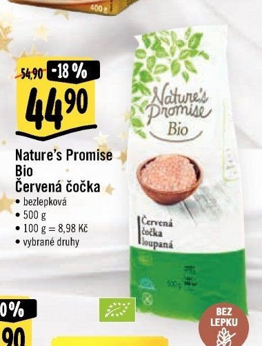 Nature's Promise Bio Červená čočka