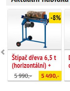 Štípač dřeva 6,5 t (horizontální) + - UNI HOBBY akcniletaky.com