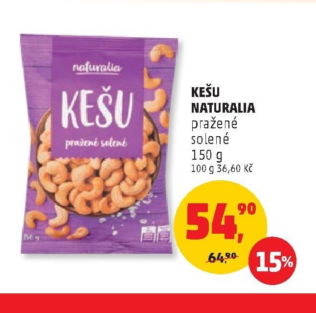 Kešu Naturalia pražené solené