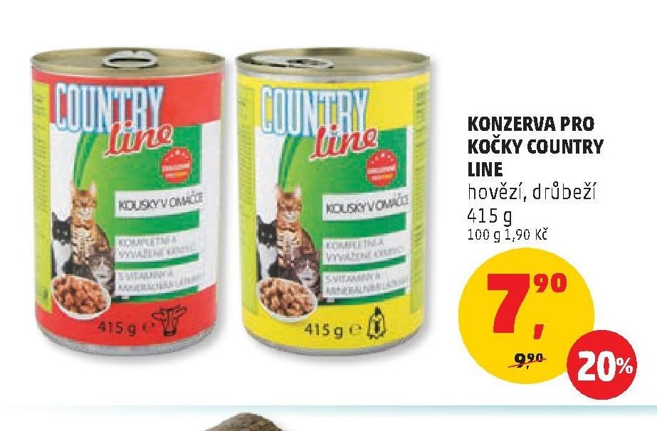 KONZERVA PRO KOČKY COUNTRY LINE hovězí, drůbeží 415 g