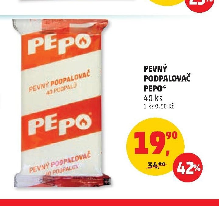 PEVNÝ PODPALOVAČ PEPO 40 ks