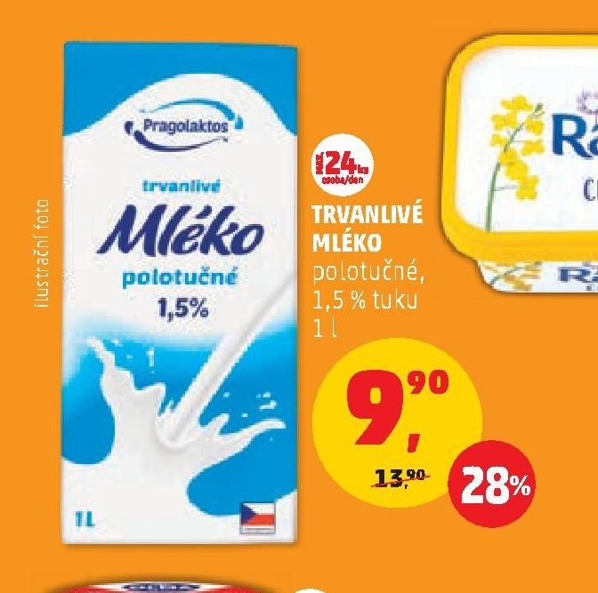 Pragolaktos trvanlivé mléko polotučné 1,5 %