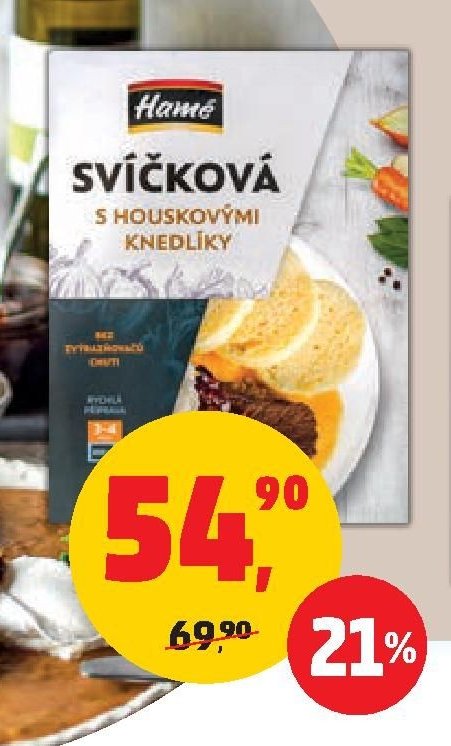 Hamé Svíčková s houskovými knedlíky