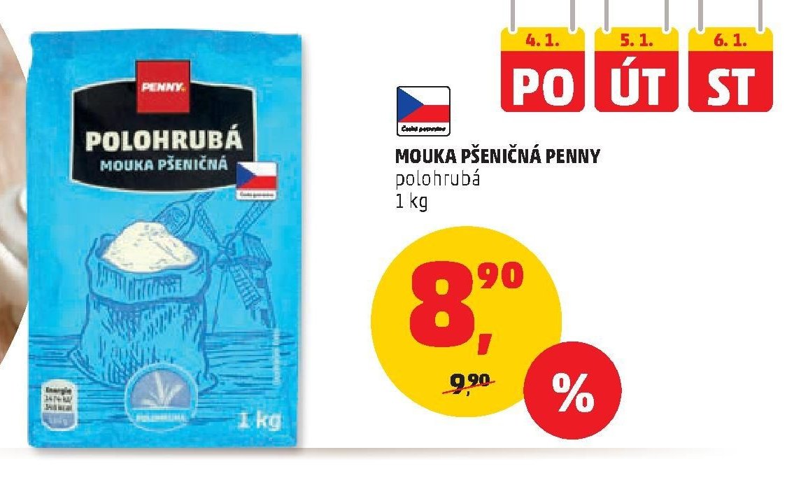 MOUKA PŠENIČNÁ PENNY polohrubá 1 kg