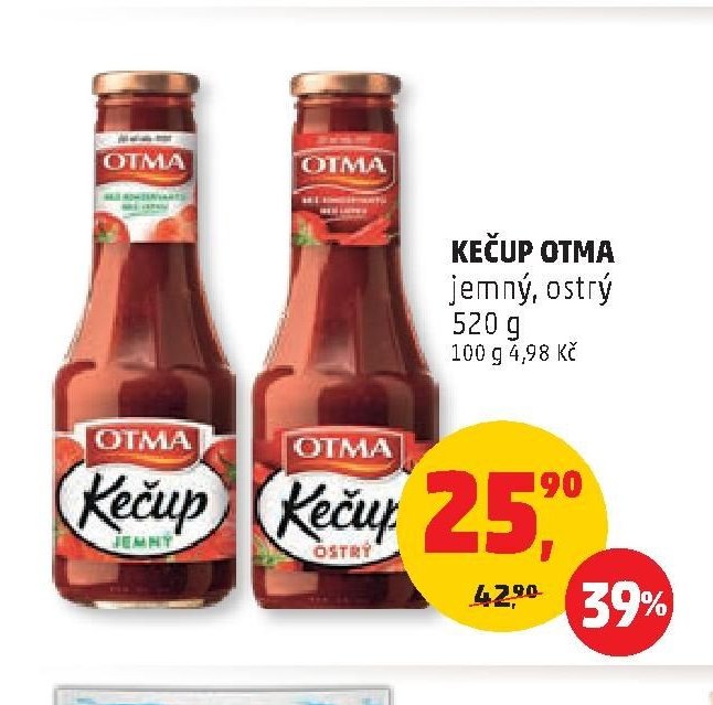 KEČUP OTMA jemný, ostrý 520 g