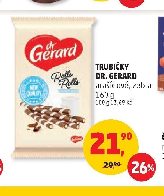 TRUBIČKY DR. GERARD arašídové, zebra 160 g