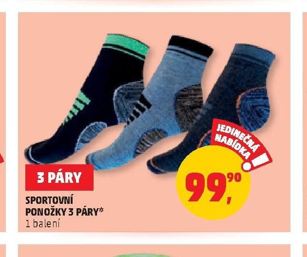 SPORTOVNÍ PONOŽKY 3 PÁRY