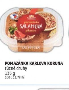 Pomazánka Karlova Koruna salamova