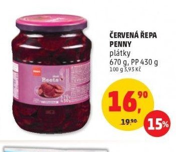 ČERVENÁ ŘEPA PENNY plátky 670 g