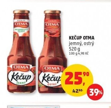 KEČUP OTMA jemný, ostrý 520 g