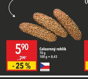 Celozrnný rohlík